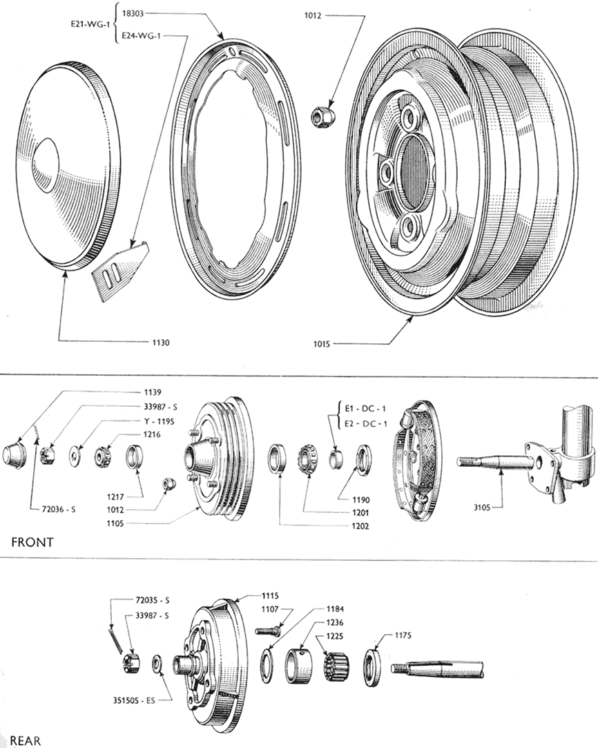 23: 100E wheel, hub cap, hubs, drums and bearings | Ford ... gm parts book diagrams 