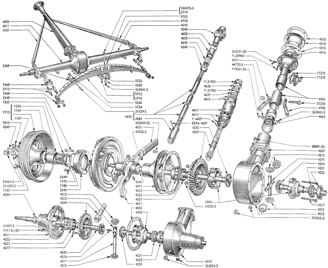 10: rear axle & torque tube | Ford Aquaplane 1963 ford f350 wiring diagram 