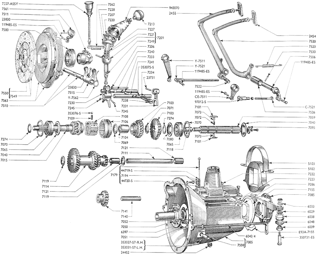 13: gearbox & clutch 8 & 10 hp | Ford Aquaplane huskee mower wiring diagram 