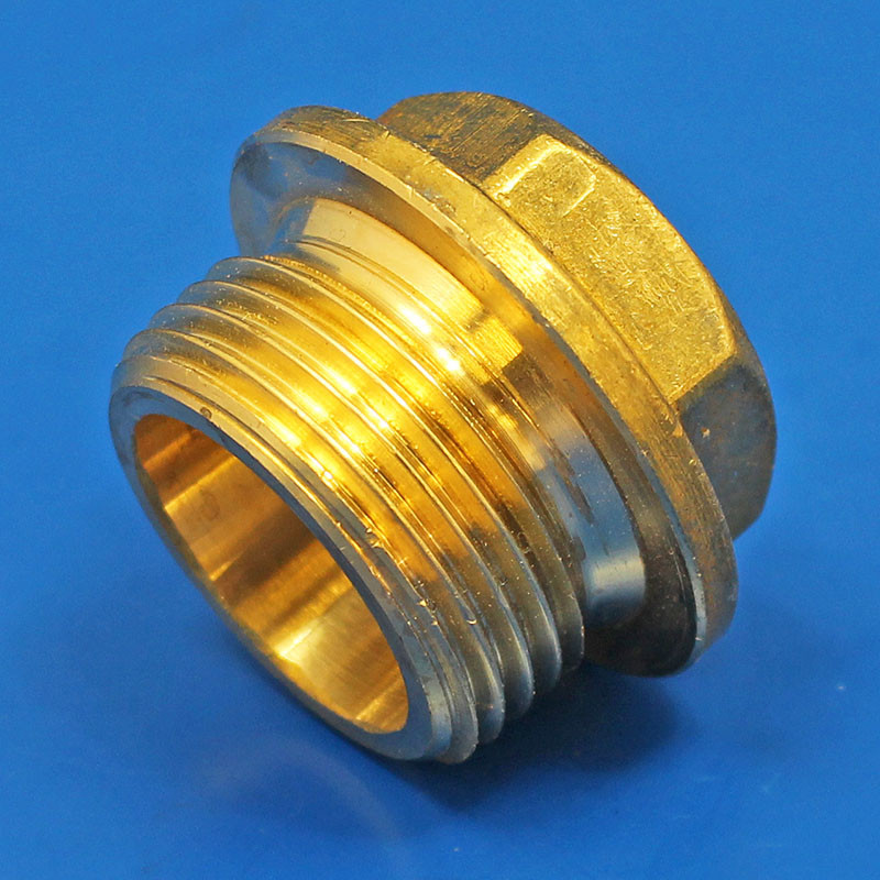 Brass drain plug - With collar