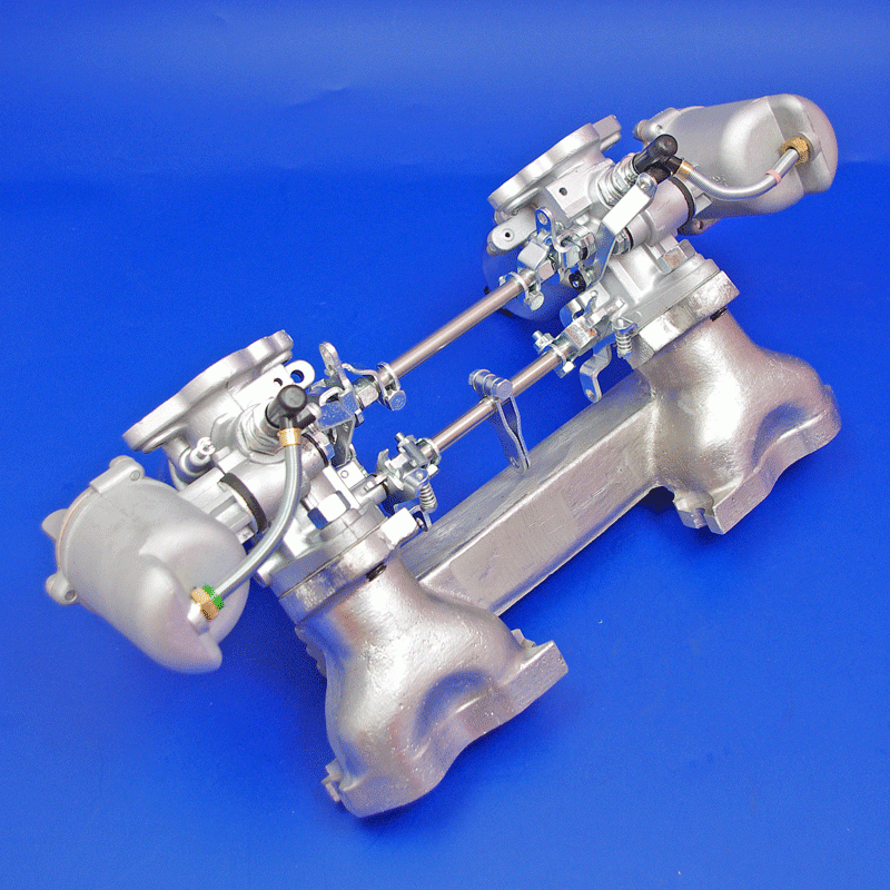 Twin SU carburettor assembly