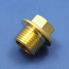 Brass drain plug with collar/flange - 1/8 to 1" BSPP male