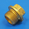 Brass drain plug with collar/flange - 1/8 to 1" BSPP male